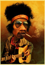 Rock Star Jimi hendrix retro poster kraft paper home decor bar wall art deco painting