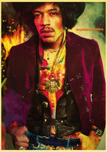 Rock Star Jimi hendrix retro poster kraft paper home decor bar wall art deco painting