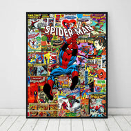 The Amazing Spiderman Marvel Comics Super Hero Collage Canvas Wall Art Spiderman Canvas Painting Print Poster Picture Home Decor