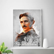 Nikola Tesla Poster Art Canvas Poster Room Decor (No Frame)