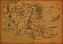 Lord of the Rings antique map navigation nostalgic retro kraft paper poster decorative painting wall stickers retro poster