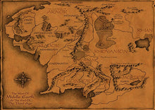 Lord of the Rings antique map navigation nostalgic retro kraft paper poster decorative painting wall stickers retro poster